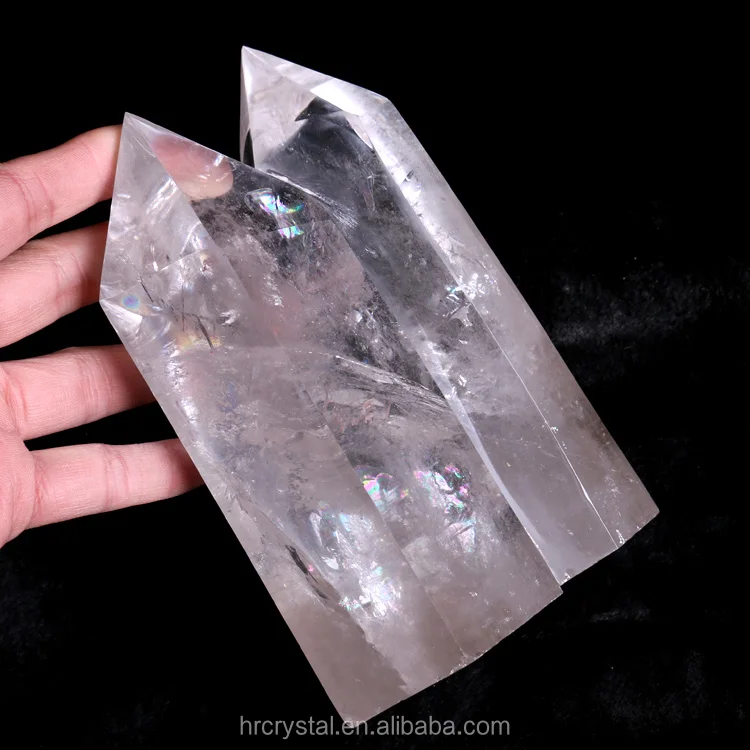 Famous Feng Shui Gemstone Crystal Tower Polished Large Clear Quartz Crystal Double Points