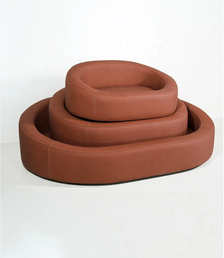 Kinghon Indoor Luxury Small Puppy Medium Large Dog Cat Bed Wooden Top Quality Customized Leather Anti-grappling Human Pet Sofa