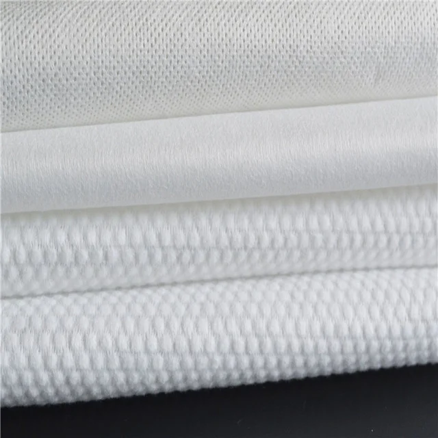 Factory Embossed or Plain 50% polyester 50% viscose spunlace nonwoven fabric used wet tissue