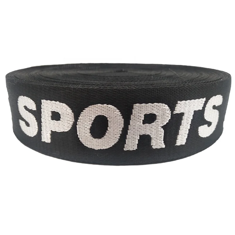 Small Moq 38MM Customized Fashion Logo Woven Jacquard Polyester Nylon Waterproof Webbing Strap For Handle Backpack Bags