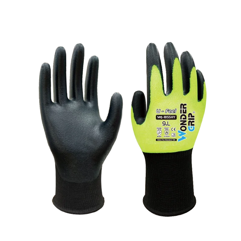 Garden Gloves Fluorescein 18 Knitted Nitrile Foam Coating Touchable Gloves