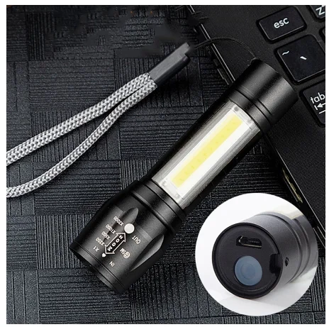 Mini LED Flashlight Built in Battery XP-G Q5 Torch Aluminum Waterproof Camping Bulbs Resistance Adjustable Zoomable Sport Light