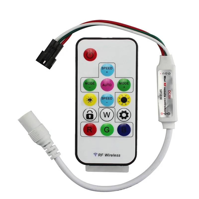 MINI 3 Keys RF Remote Control DC5V~24V Smart RGB RGBW RGBCCT Led Strip Dimmer Addressable Controller for LED Strip Light