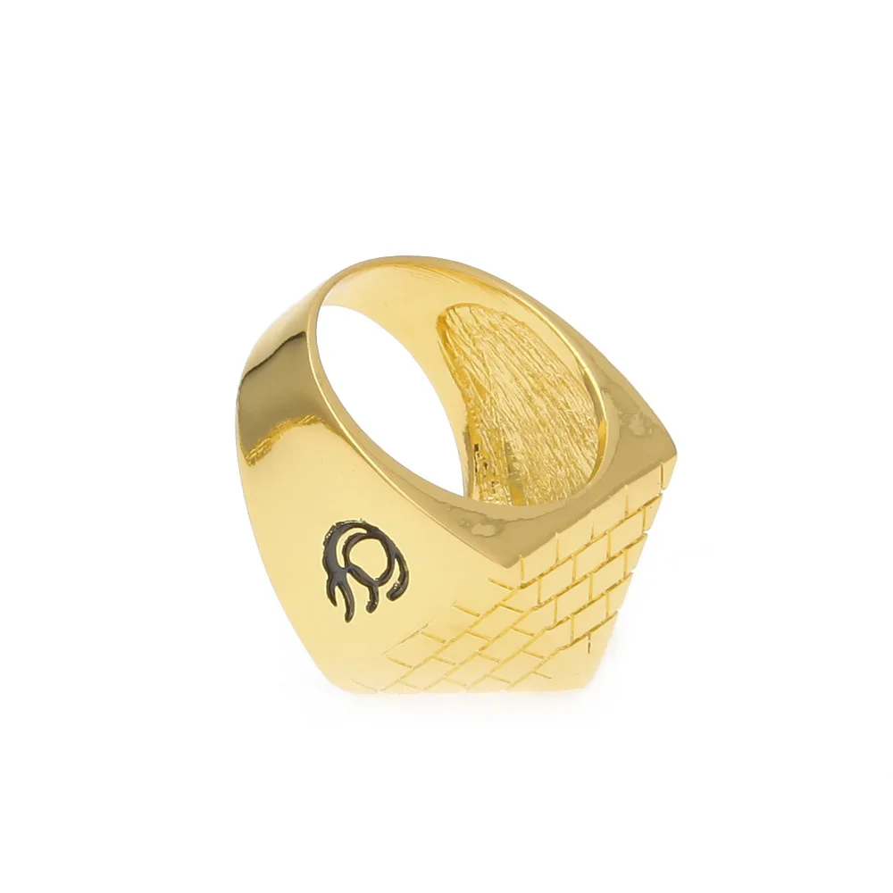 Creative HipHop Stainless Steel Taper Egypt Totem Pyramid Gold Plated Rings for Men
