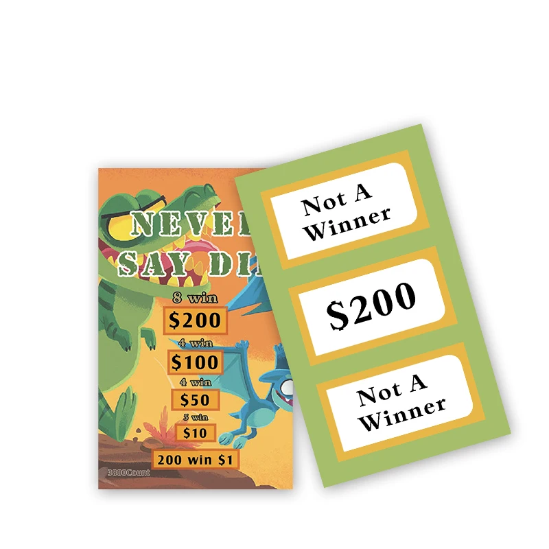 Manufacturer Custom Lottery Tickets Printing Wholesale Winning Lottery Ticket Raffle Pull Tab Cards Break Open Ticket Suppliers