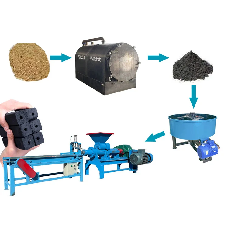 MB high pressure firewood sawdust cube shape cow dung charcoal briquette machine in kenya briquette charcoal making machine