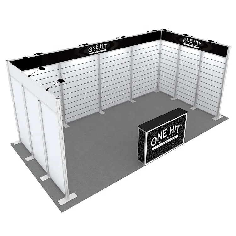 Easy Setup Aluminum Portable Partition Scheme Aluminum Modular 3x6 Slat Wall New Design Custom Exhibition Trade Show Booth