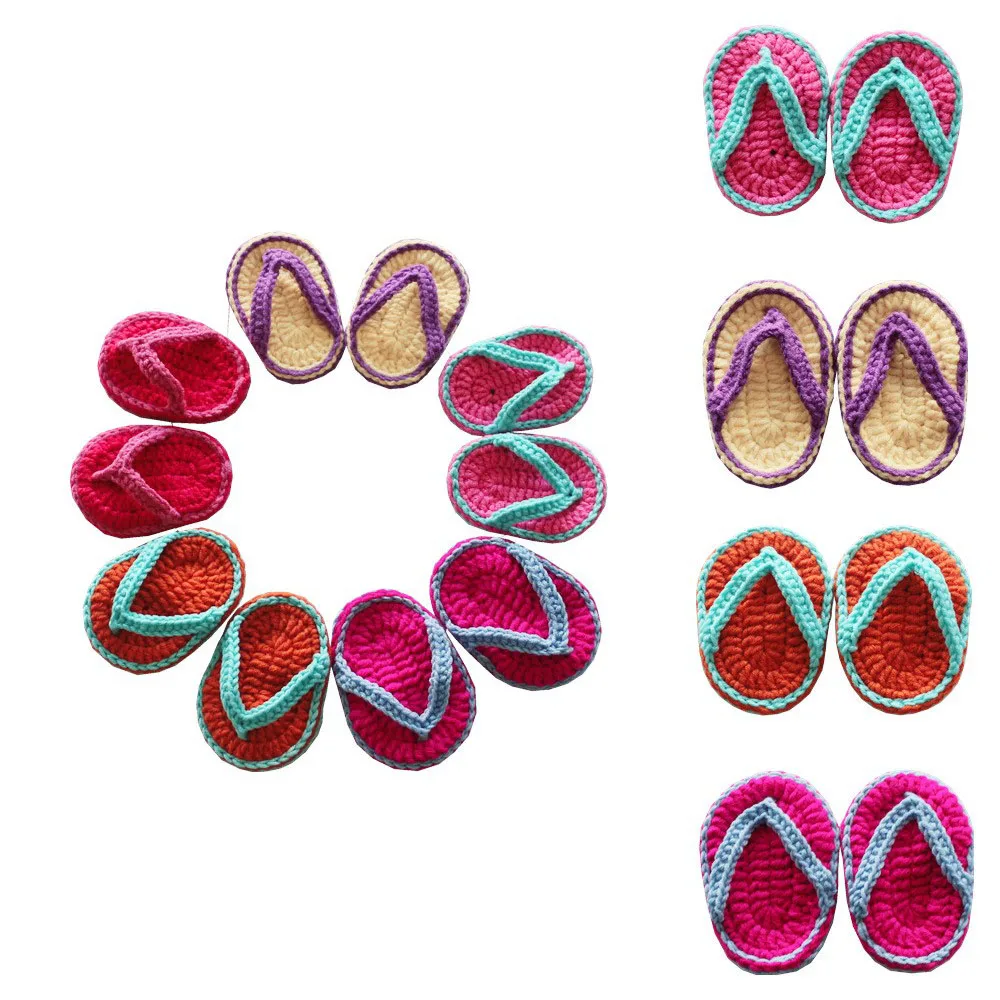 Реквизит для фотосъемки новорожденных аксессуары обувь шлепанцы младенцев маленьких мальчиков и девочек фотосессии вязаные мини Тапочки