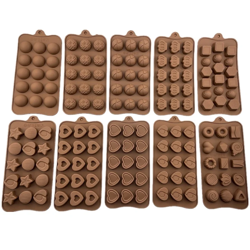 DIY Handmade Wholesale Kitchenware Ball Heart Shapes Chocolate 3D Molds Silicone Chocolate Moulds