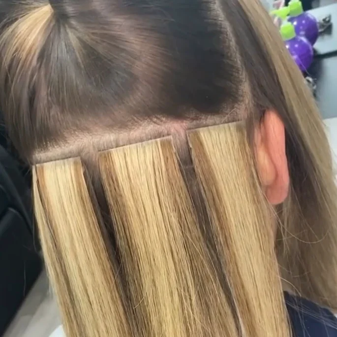 Invisible 100% remy hair straight russian virgin double drawn natural Injection tape in human hair