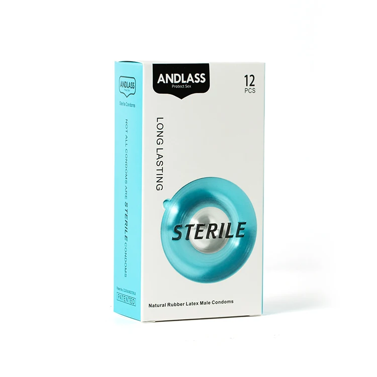 Patented Sterile Latex Condom ANDLASS 12 Pieces/Box Preservativos Long Time Sex Condoms