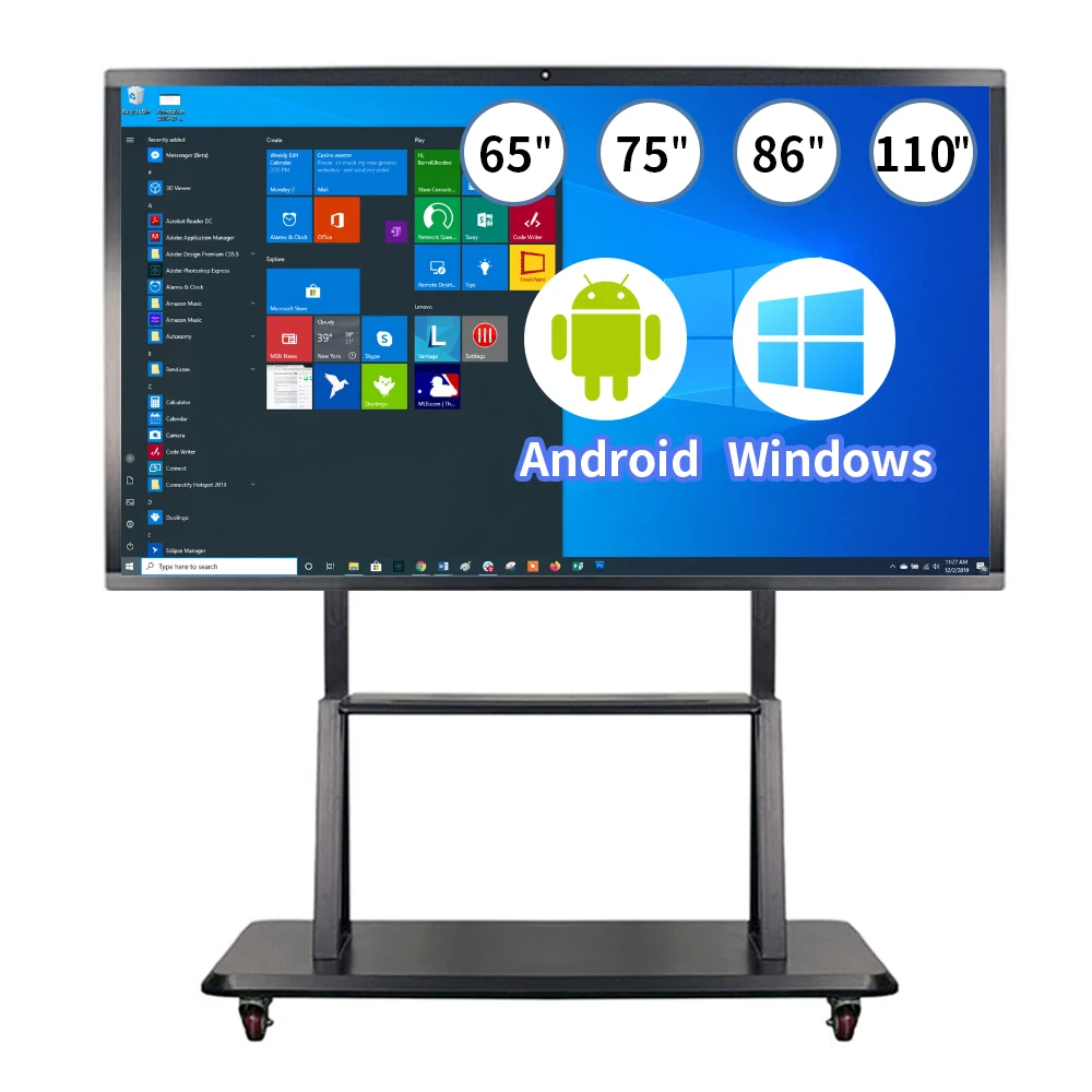 55-110 Inch Multi Touch Meeting Screen Interactive Panel Digital Smartboards Digital Whiteboard Smart Board for School Teaching
