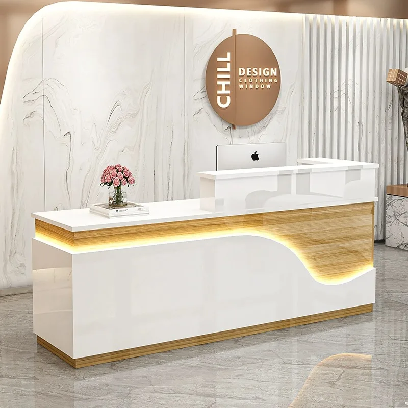 Simple modern company front desk beauty salon reception desk Clothing beauty shop counter cash register corner bar counter