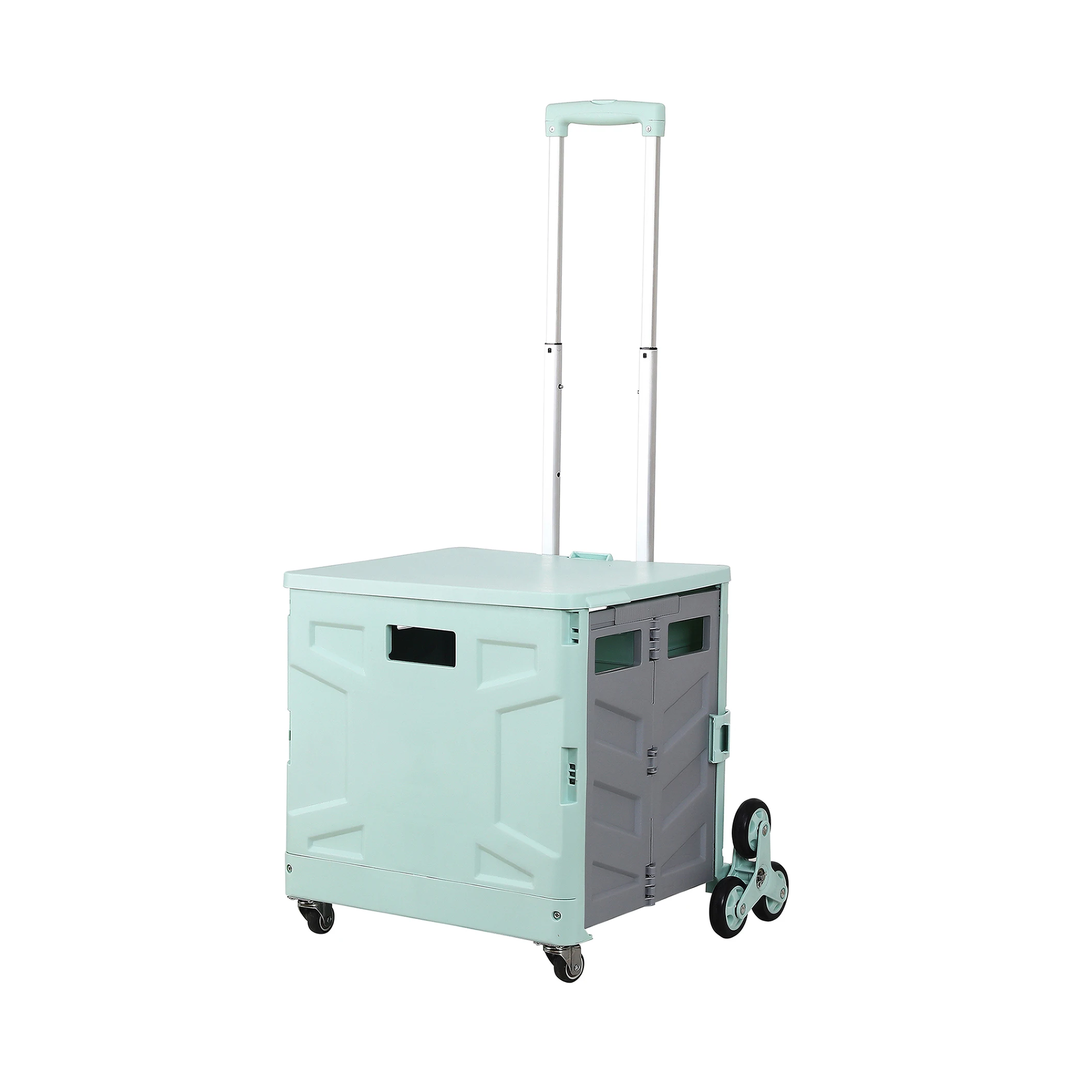 Four wheels large plastic folding kitchen trolley cart for sale