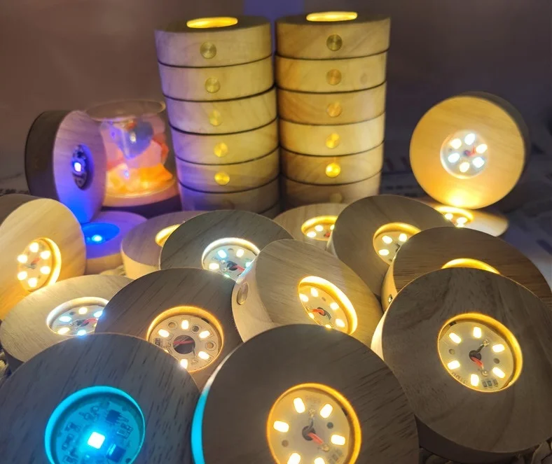 Новейший деревянный светодиодный ночник с Usb-подсветкой цветной Rgb «сделай сам» украшение для дома настольные лампы