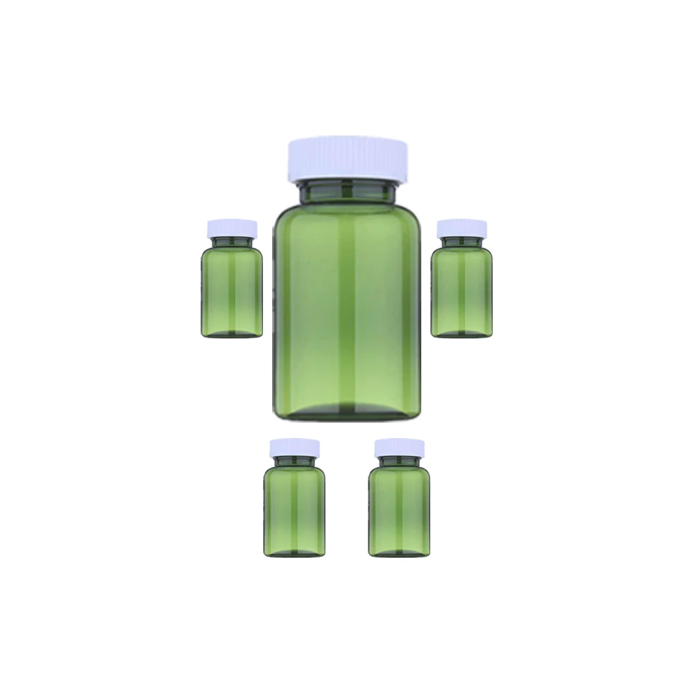 Chemical Industrial Use and PET material green 400cc plastic bottle with flip top cap for Capsule