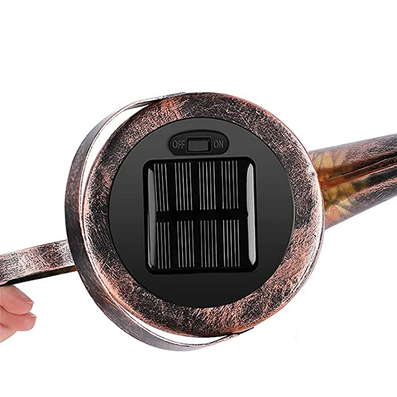 Solar water kettle lamp garden decorated with colorful lines hollow out solar lawn light villa iron art retro atmosphere lamp