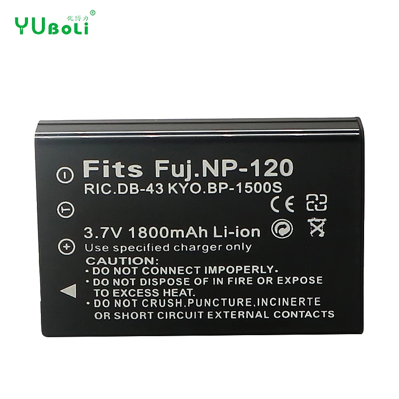 FNP-120 3.7V 1800mAh Black It is suitable for Fuji NP-120 battery D-L17 digital camera battery rechargeable NP120 battery