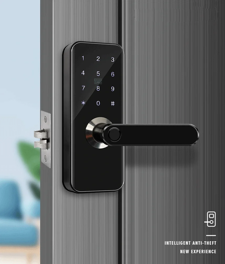 Hot Sale High Quality Waterproof Weatherproof Wifi APP Fingerprint Code Smart Electronic Door Lock for Wood Door
