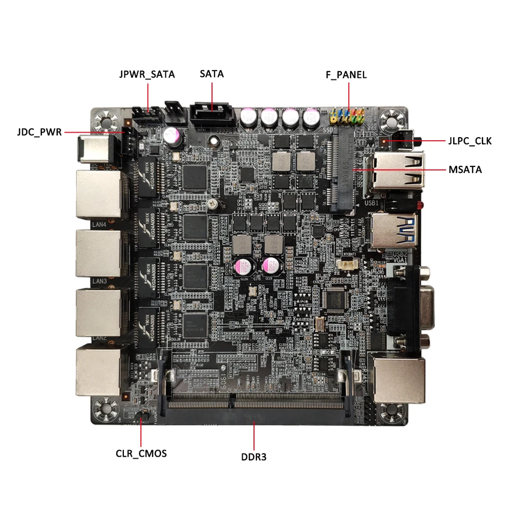 Eglobal Fanless Pfsense Mini PC J1900 Quad Core 4*Intel WG82583 Gigabit Lan Firewall Multi-function Router Security Desktop