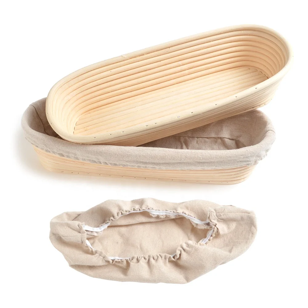 14 inch Oval Rattan Bread Proofing Basket Bread Baking Molds Tools Sourdough Bannetons Fermentation Basket for 1000g Flour