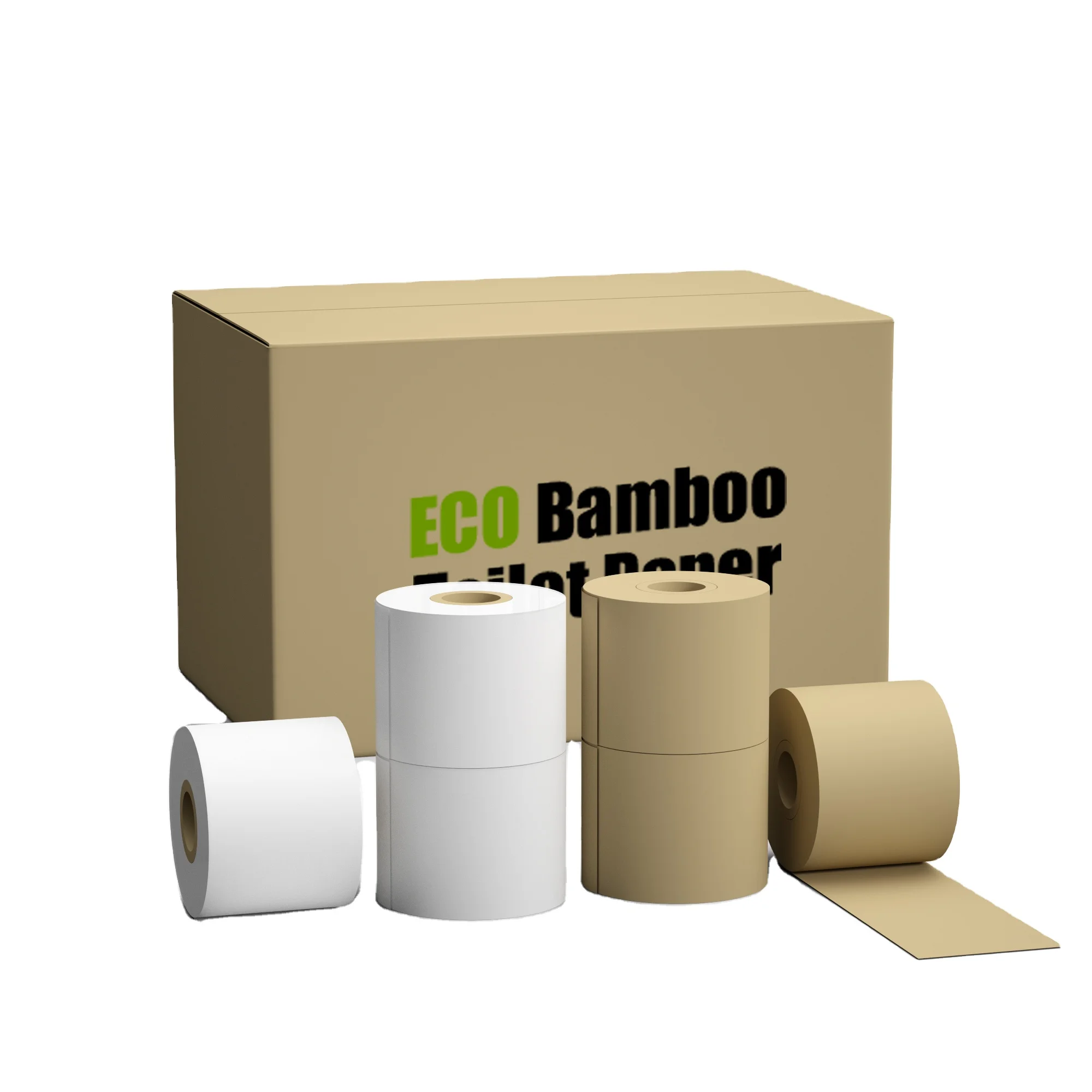 Biodegradable Eco Friendly Bath Tissue with Soft Quick Dissolving 2 Ply Sheets Bamboo Toilet Paper Septic Safe