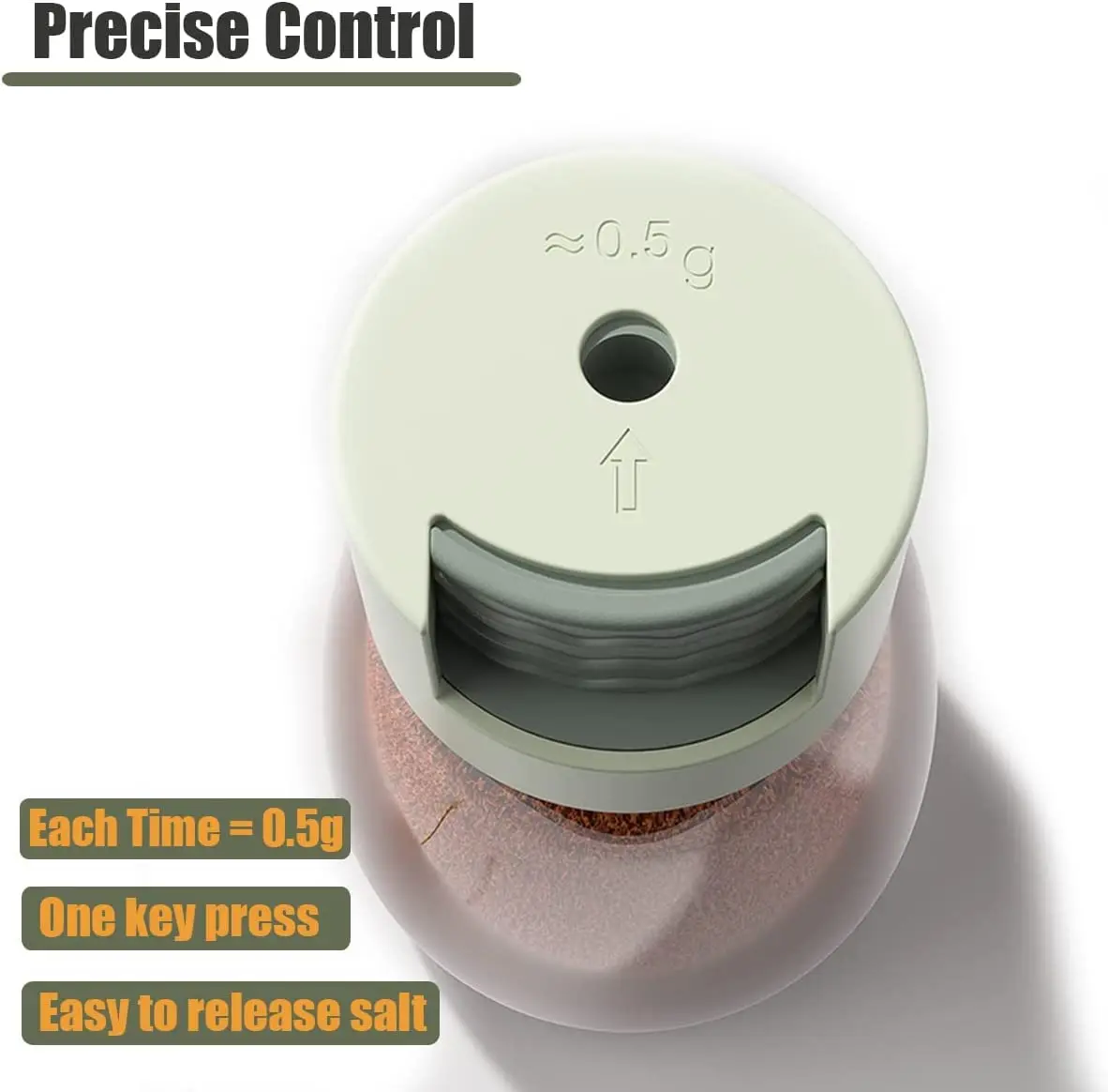Salt Output 0.5g/time Seal Pot Seasoning Ration Bottle Control Spice Dispenser Glass Salt Shaker