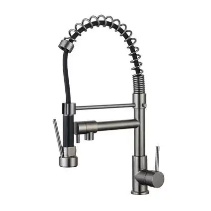 3 way spring pull out kitchen faucet commercial kitchen mixer Flexible kitchen taps stainless steel 201