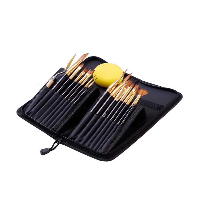 17 pieces artist brush set for watercolor or oil / acrylic