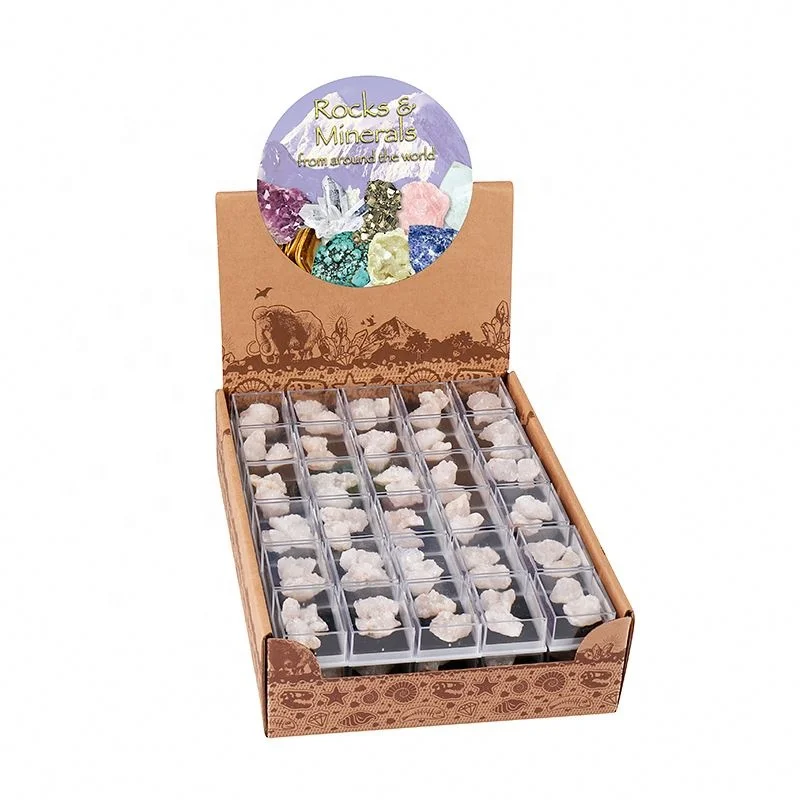 Bulk Wholesale PK02-F Natural Raw Quartz Geodes Crystal Cluster Home Decor Morocco Brazilian Agate in acrylic box