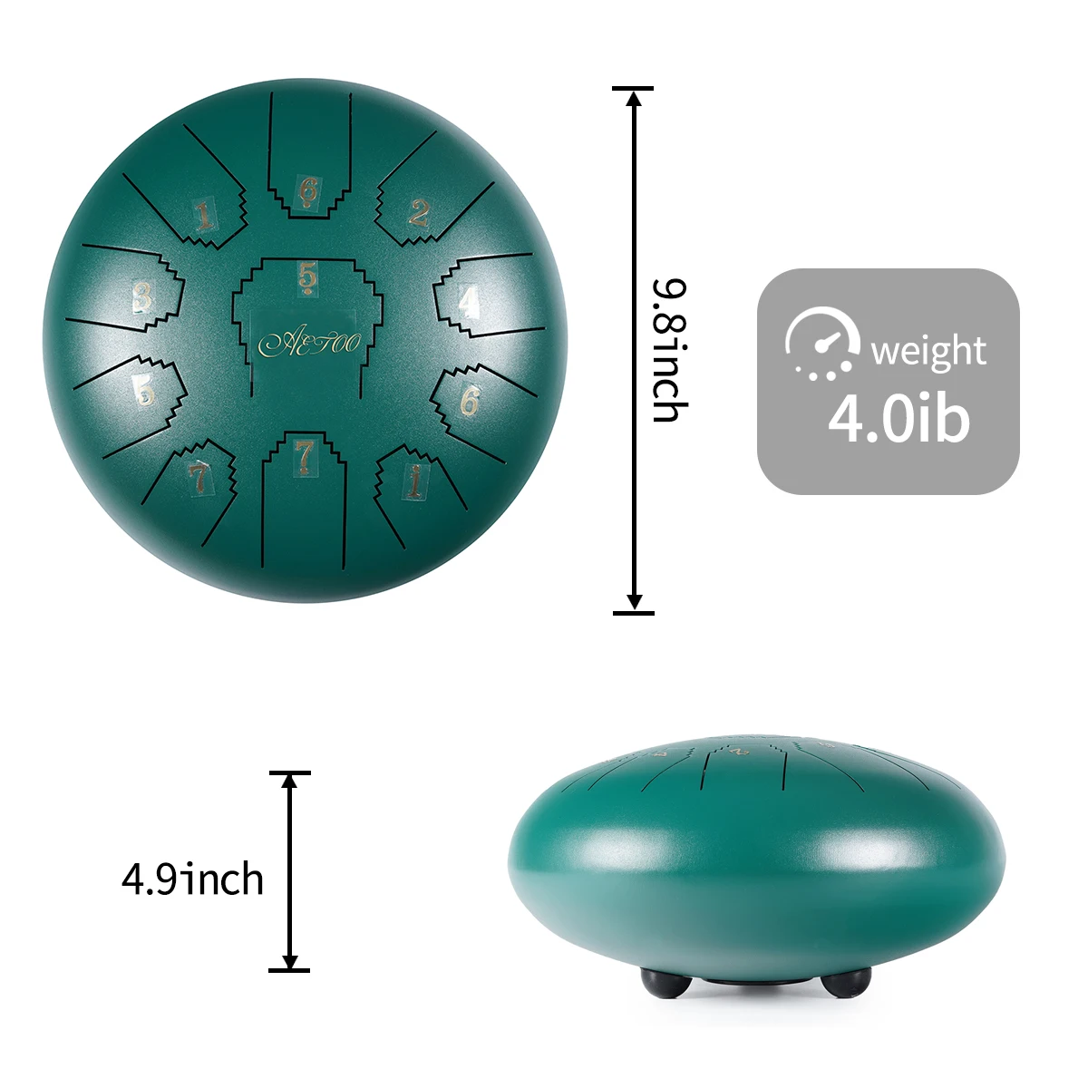 
10 inch 11 Tone Steel Tongue Drum Set C Key Acoustic Drum Set Steel Titanium Alloy 