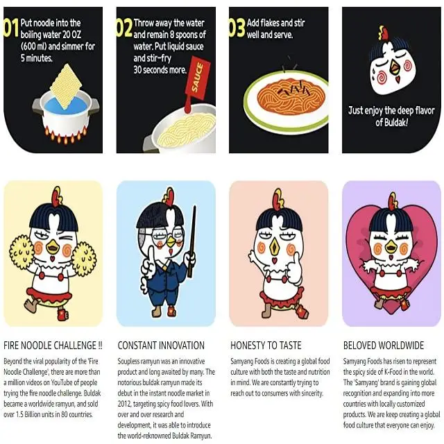 Top Brand Good Price Delicious Fried Bulk Korean Supplier Factory Direct Hot Sale Spicy Chicken Instant Soup Noodles