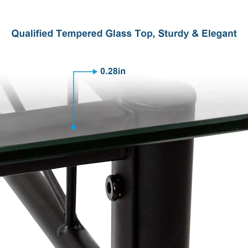 Black Tempered Glass Top Table and Chairs Kitchen Dining Room Furniture Dining Table Set