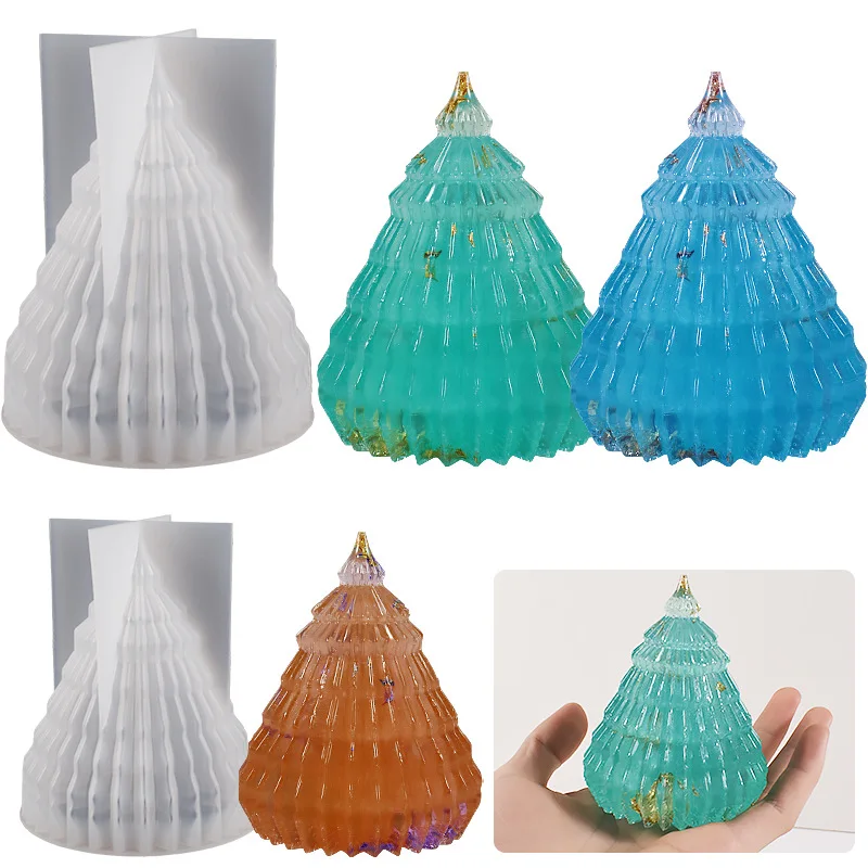 Factory Wholesale DIY 3D Handmade Christmas Tree Silicone Mold for Plaster Gypsum Resin Epoxy Candle