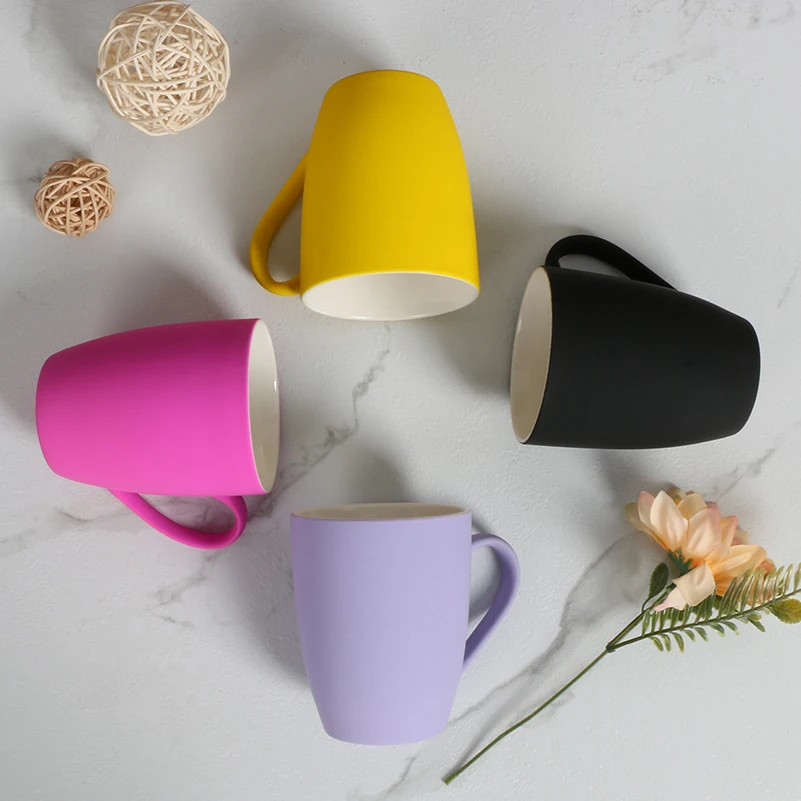 2022 hot sale high quality matte sublimation mugs customized color simple ceramic mugs
