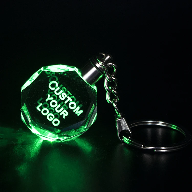 Promotional Gift Factory Price Custom Made Crystal LED Keychain for giveaways
