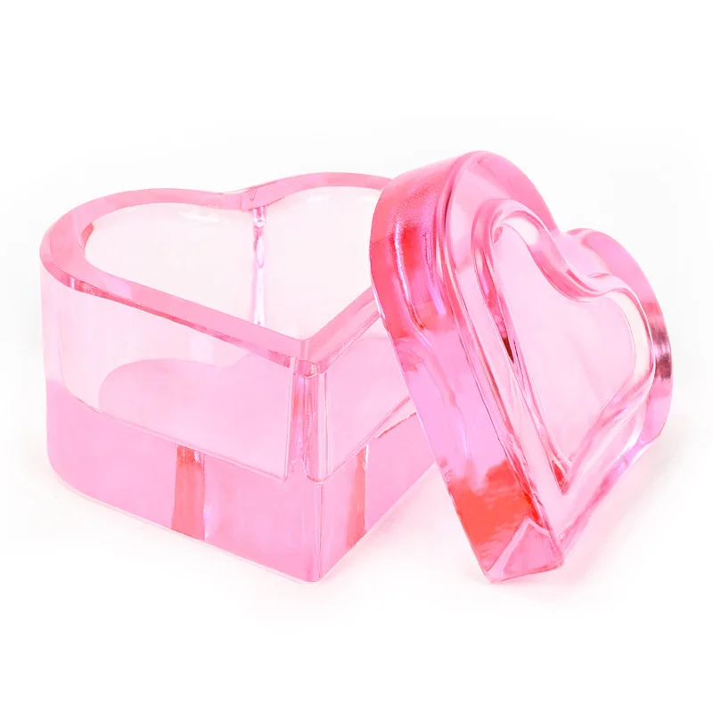 Pink Heart Spill-proof Nail Art Acrylic Acetone Liquid Monomer Powder Cup Bowl Holder Glass Dappen Dish Cups with Lids