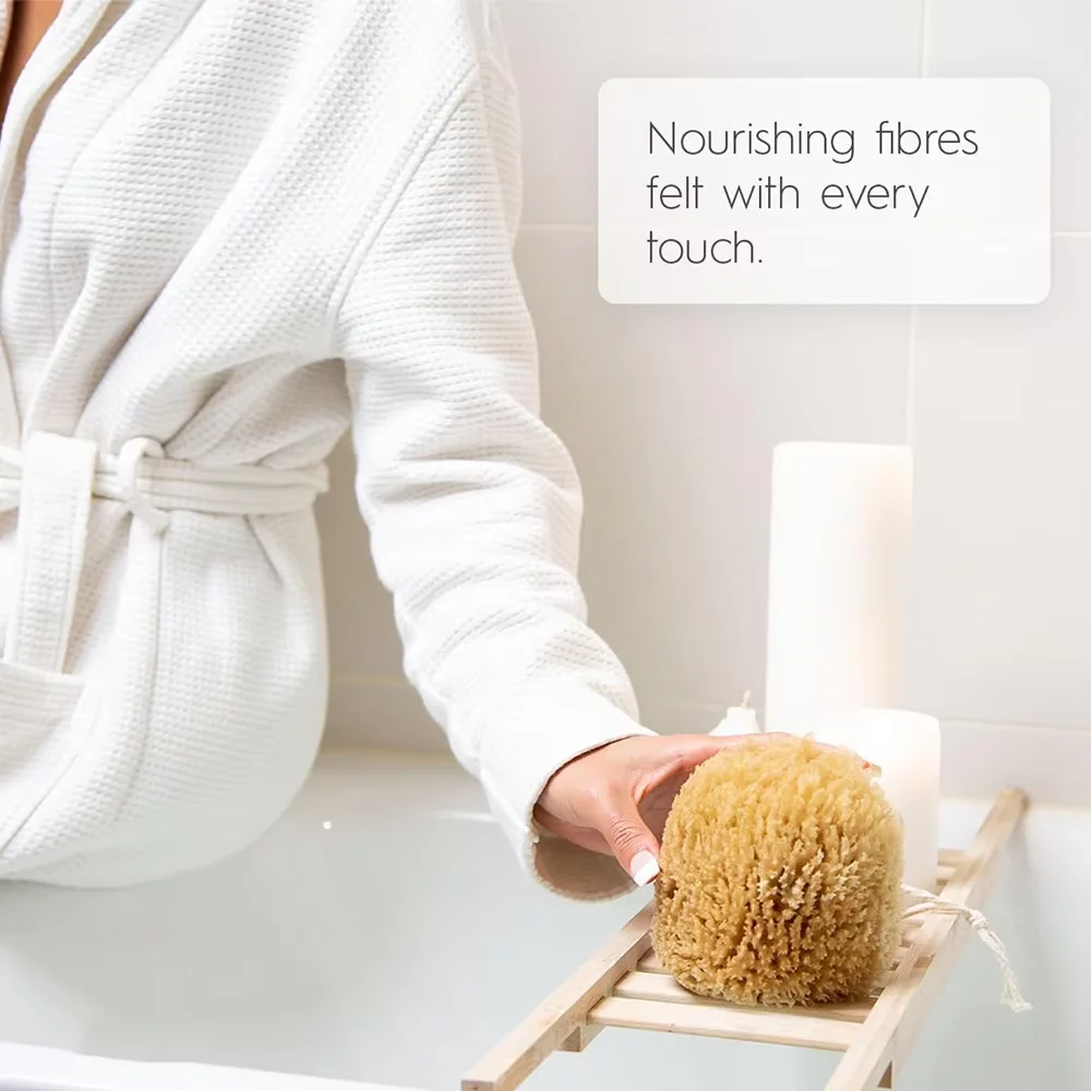 Customized Packing Soft Grass Wool Sea Moss Sponge 100% Biodegradable Baby Bath Sponge Natural Yellow Sea Sponge