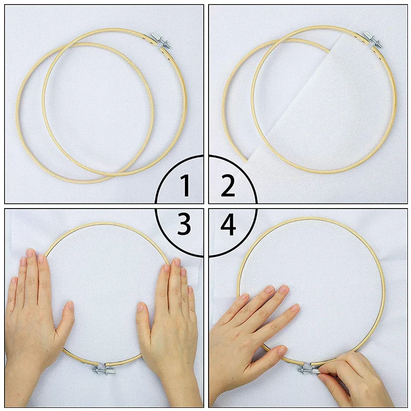 5 Pieces Embroidery Hoops Bamboo Circle Cross Stitch Hoop Ring  5 inch to 10 inch for Embroidery and Cross Stitch