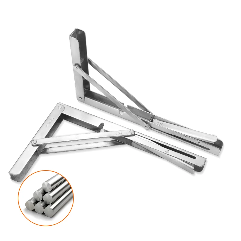 Durable Using 8 To 24 Inch One Key Operate Black Iron Stainless Steel Metal Folding Bracket