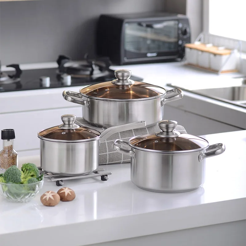 stainless steel bread pan set de utensilios de cocina pasta pots