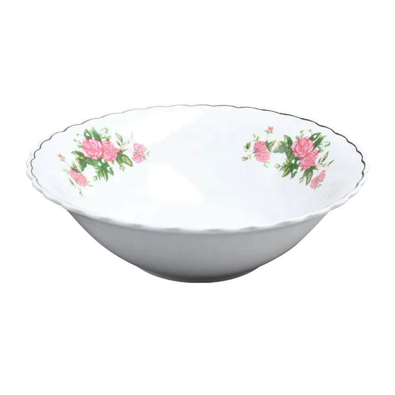 Linyi заводская цена 8 керамических тарелок для супа с желтой линией фарфоровая тарелка по оптовой