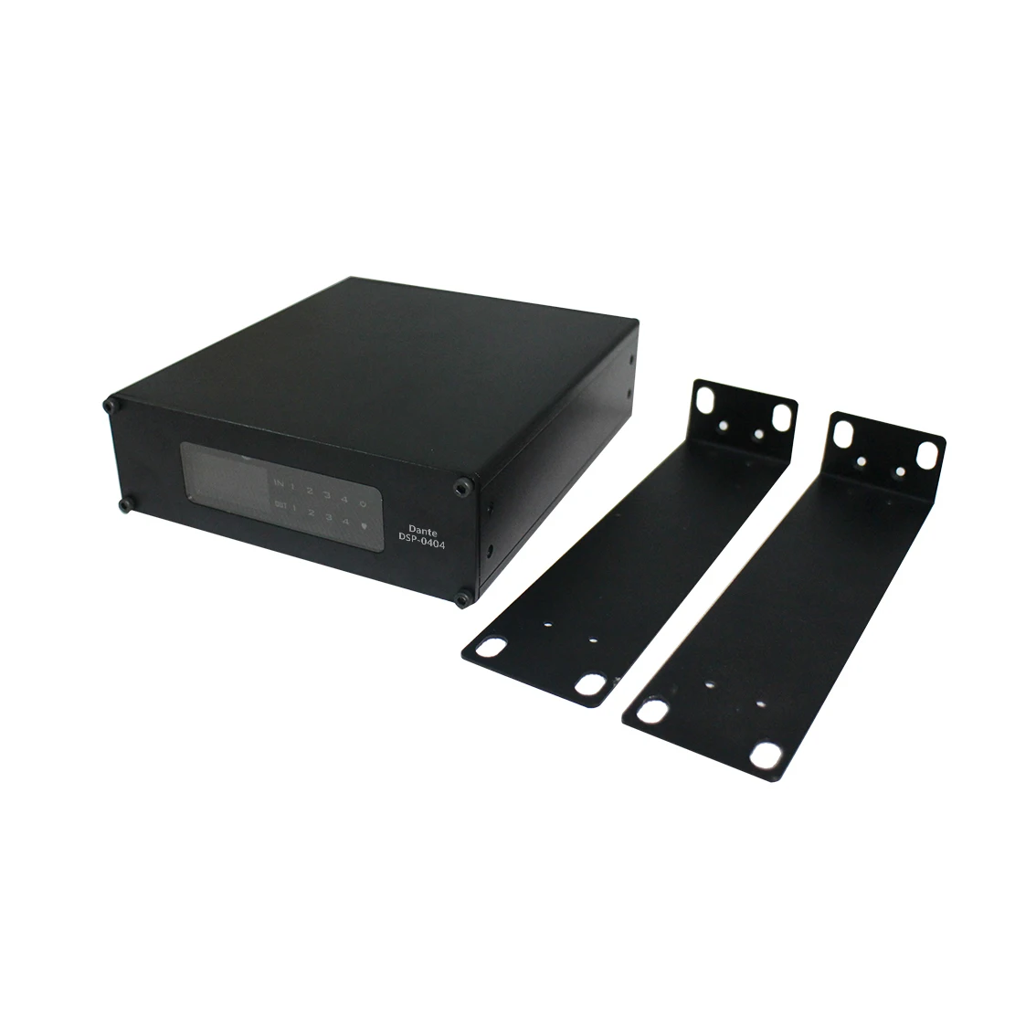 DSP integrated 5 band PEQ 4x4 output I/O interface Dante Audio system with Limiter compressor