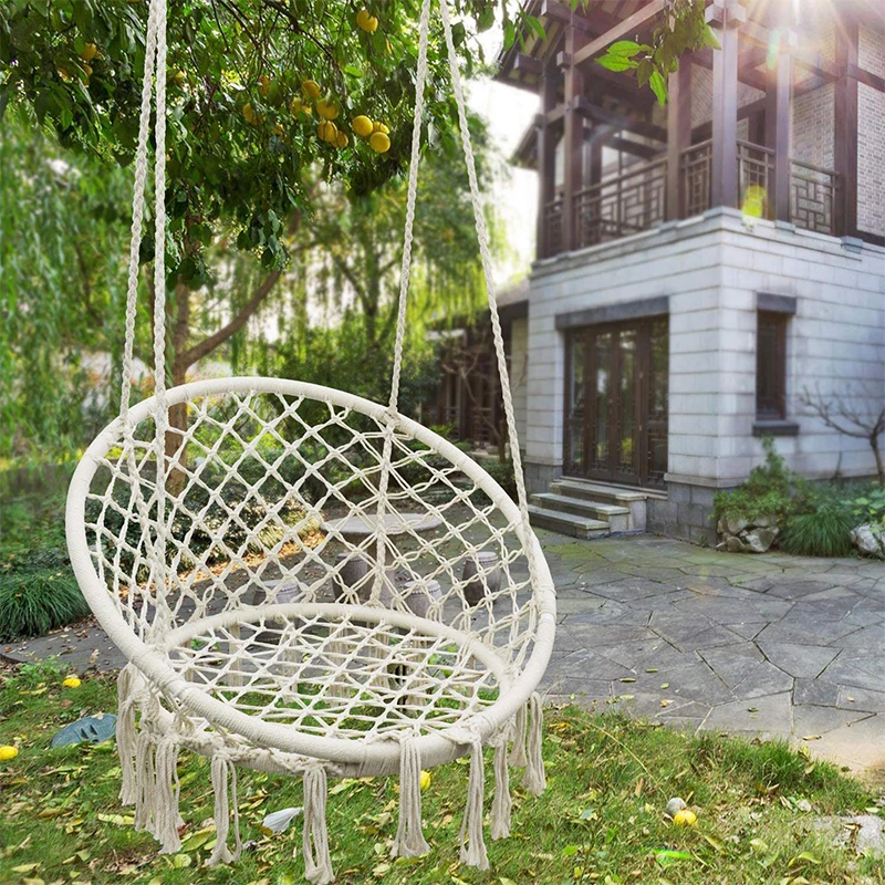 Factory Price Outdoor Casual Cotton Rope Hanging Chair Indoor Swing Hanging Chair Hammock