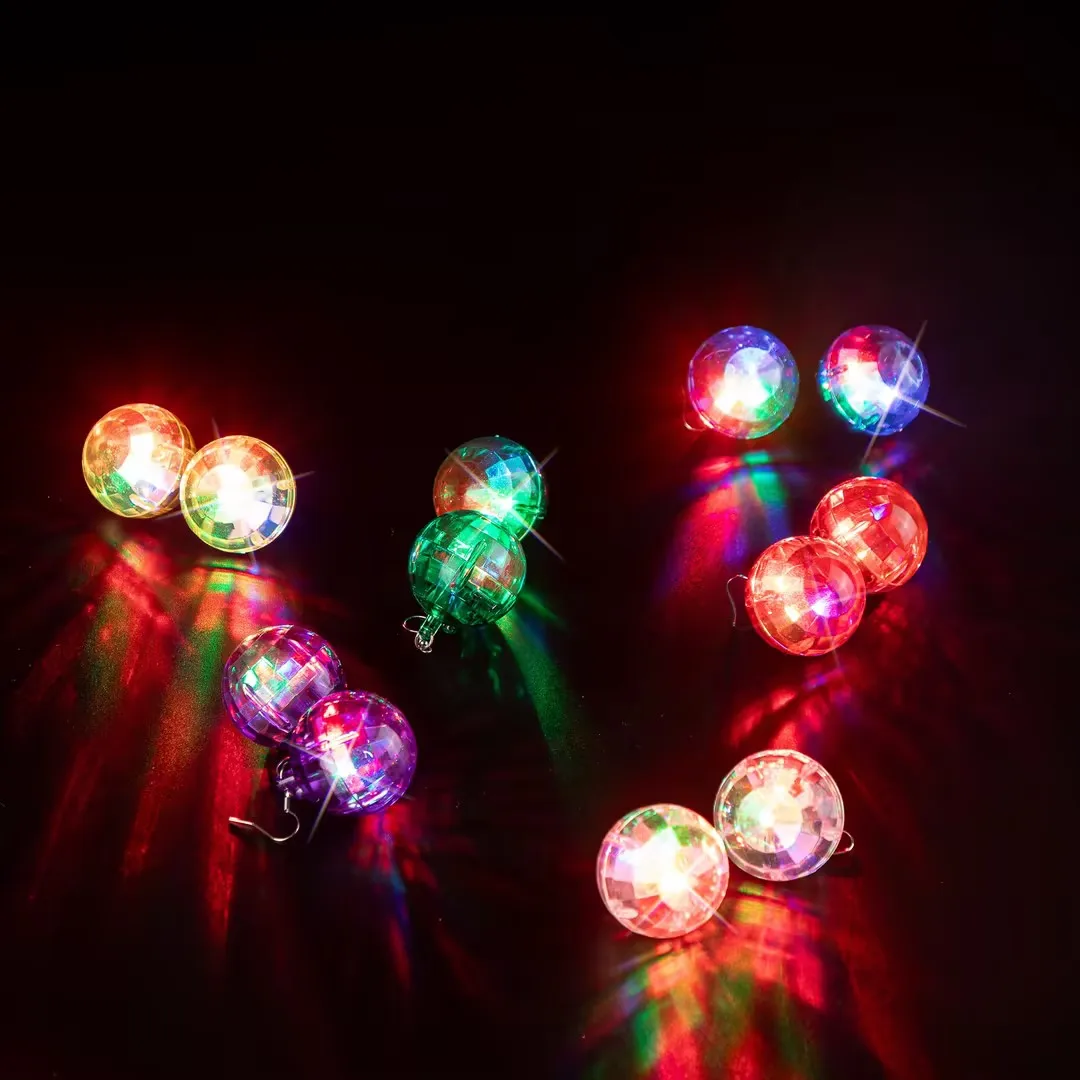 New Led Disco Ball Earrings Disco Club Decorations Disco Accessories Bachelorette Party Favors for Girl Cowboy Party