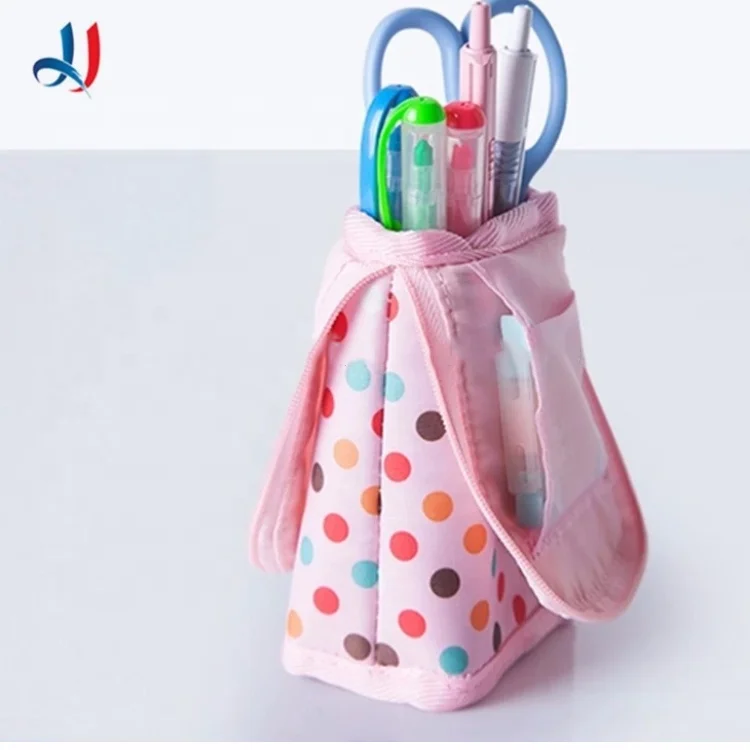 Kawaii  Canvas Large Capacity Desk Organizer Storage Boy Girl Pencil Bags Kids Pen School Stationery Cases