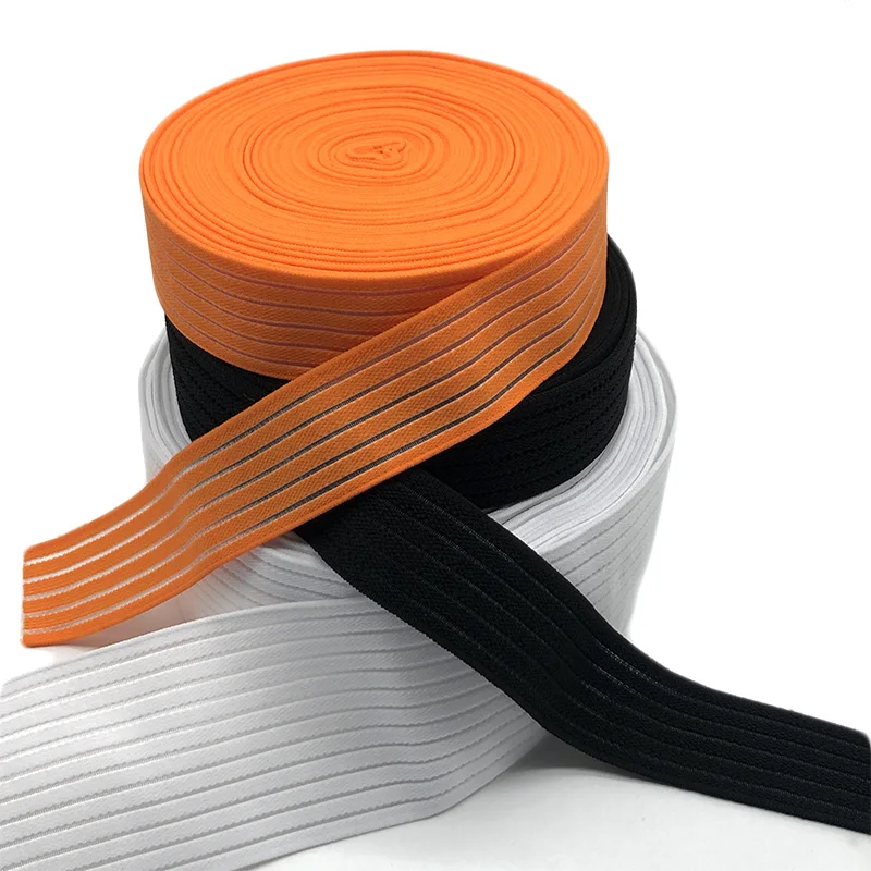 Elastic Medical Elastic Band Webbing Latex Custom Fish Silk OEM ODM Service Woven 100% Polyester Shoes Elastic Flat Elastic Soft