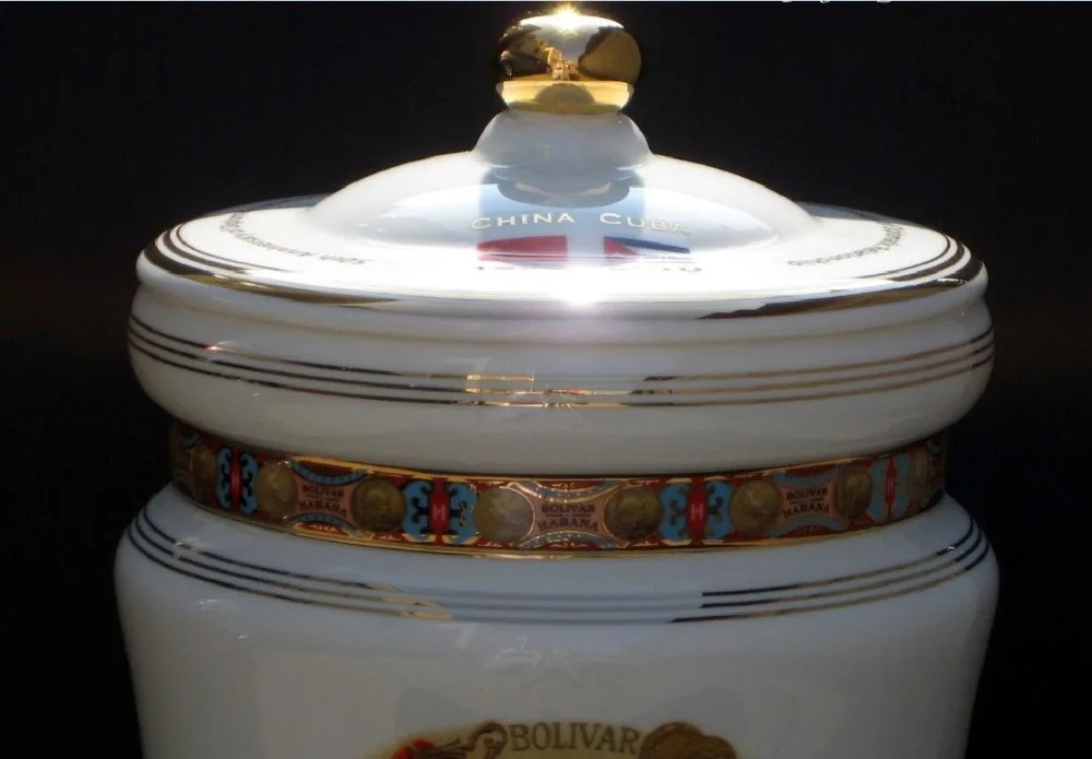 Bolivar Distinguidos Jr.China ER Modern Humidor Airtight Cigar Jar Container