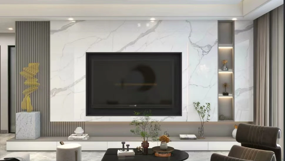 2.5 2.8 3 mm UV Marble PVC Wall Panel for  Kitchen Cabinet Interior Decoration waterproof  3D Print UV Marble Sheet Wall Board