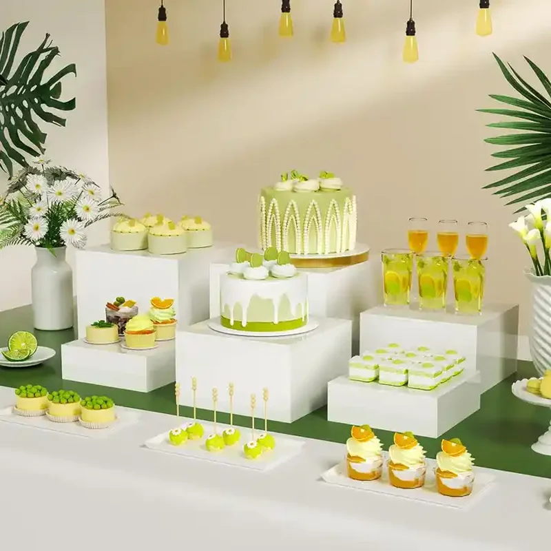 Custom Acrylic Displays 5 Sided Acrylic Cube Display Custom Wedding Banquet Catering Buffet Food Displays